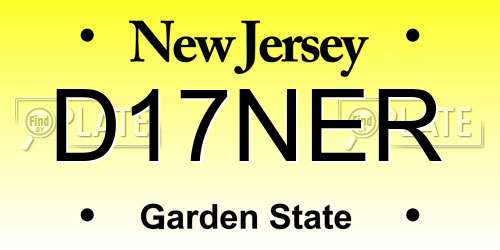 D17NER New Jersey License Plate