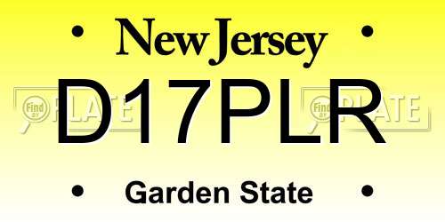 D17PLR New Jersey License Plate