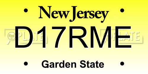 D17RME New Jersey License Plate