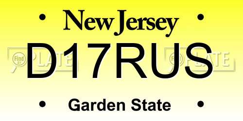 D17RUS New Jersey License Plate