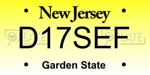 D17SEF New Jersey License Plate