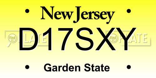 D17SXY New Jersey License Plate