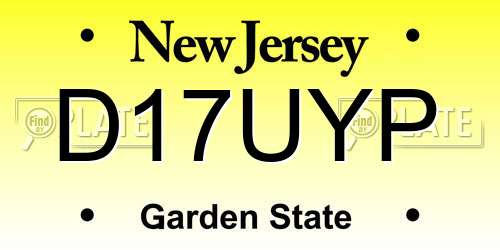D17UYP New Jersey License Plate