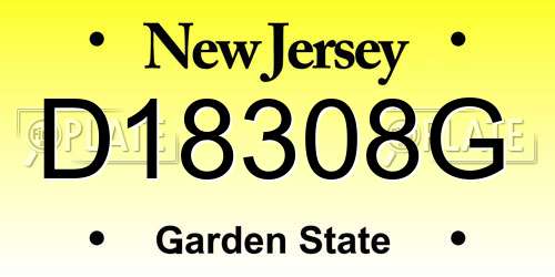 D18308G New Jersey License Plate