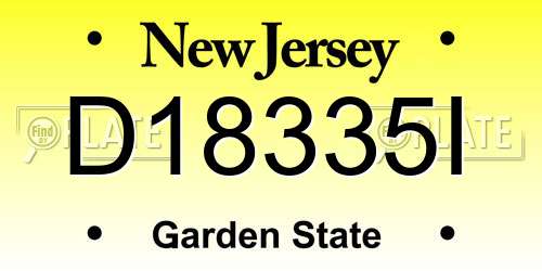 D18335I New Jersey License Plate