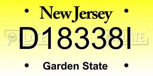 D18338I New Jersey License Plate