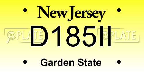 D185II New Jersey License Plate