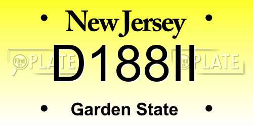 D188II New Jersey License Plate