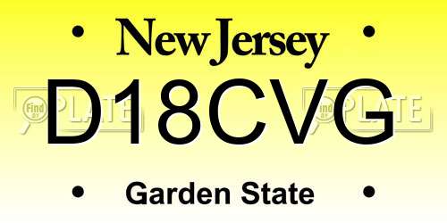 D18CVG New Jersey License Plate