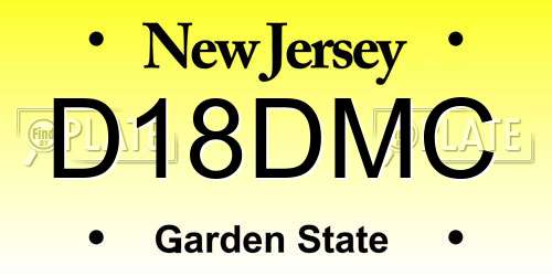 D18DMC New Jersey License Plate