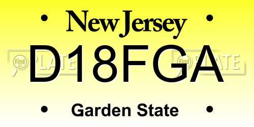 D18FGA New Jersey License Plate