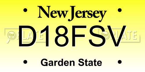 D18FSV New Jersey License Plate