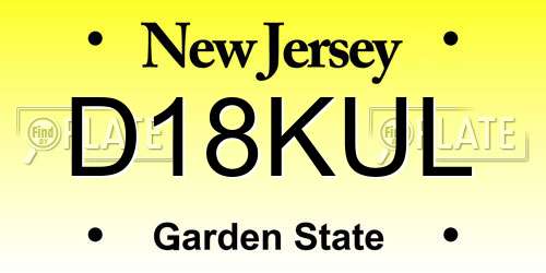 D18KUL New Jersey License Plate