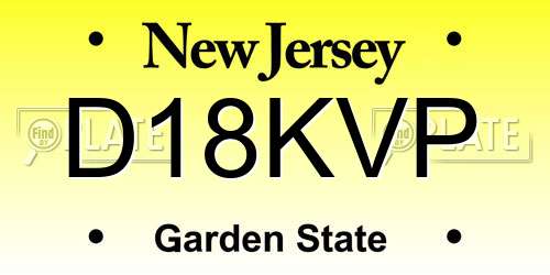 D18KVP New Jersey License Plate