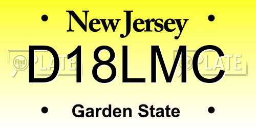 D18LMC New Jersey License Plate
