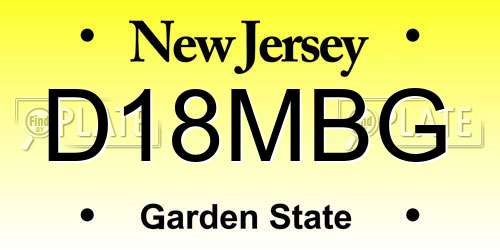 D18MBG New Jersey License Plate