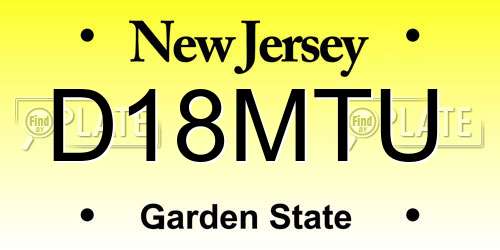 D18MTU New Jersey License Plate