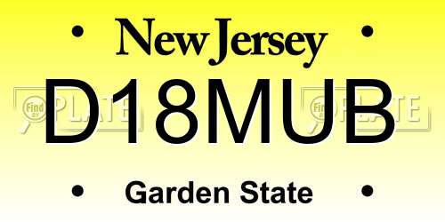 D18MUB New Jersey License Plate