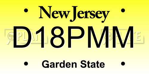 D18PMM New Jersey License Plate