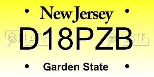 D18PZB New Jersey License Plate