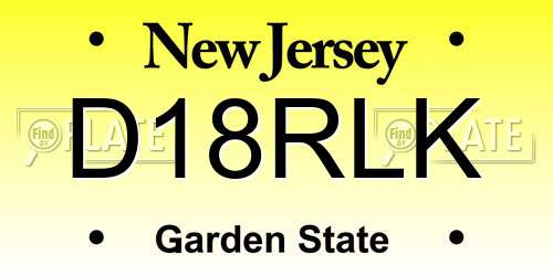 D18RLK New Jersey License Plate
