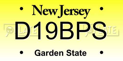 D19BPS New Jersey License Plate