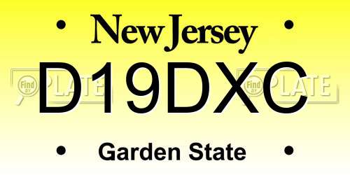 D19DXC New Jersey License Plate