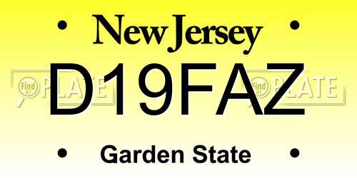 D19FAZ New Jersey License Plate