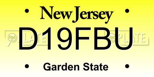 D19FBU New Jersey License Plate