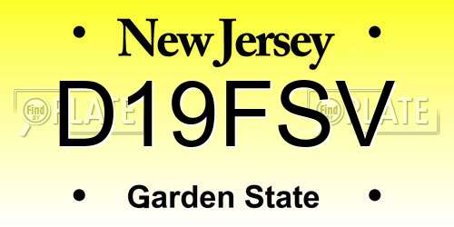 D19FSV New Jersey License Plate