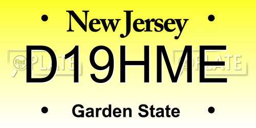 D19HME New Jersey License Plate