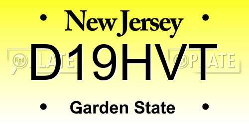 D19HVT New Jersey License Plate