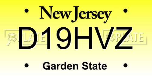 D19HVZ New Jersey License Plate
