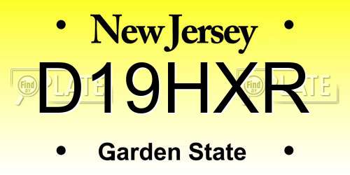 D19HXR New Jersey License Plate