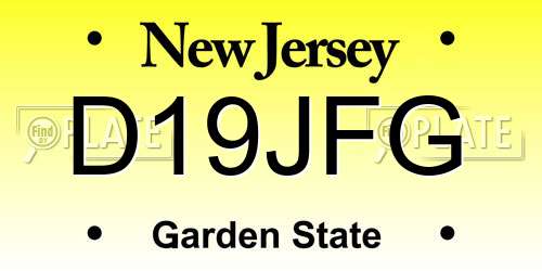 D19JFG New Jersey License Plate