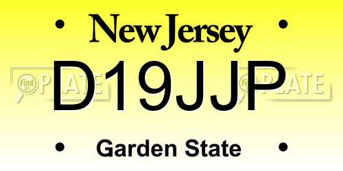 D19JJP New Jersey License Plate