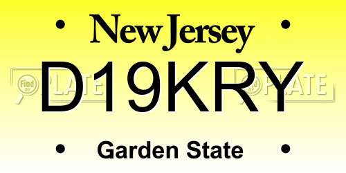 D19KRY New Jersey License Plate