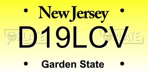 D19LCV New Jersey License Plate