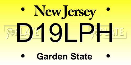 D19LPH New Jersey License Plate