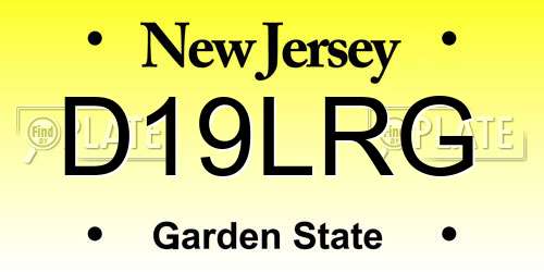 D19LRG New Jersey License Plate
