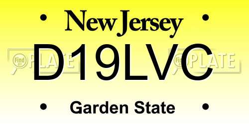 D19LVC New Jersey License Plate