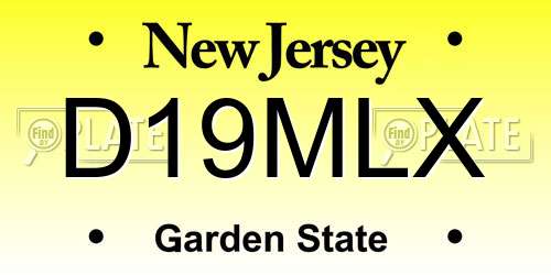 D19MLX New Jersey License Plate