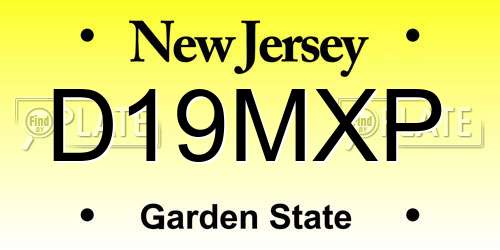 D19MXP New Jersey License Plate