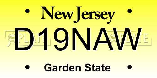 D19NAW New Jersey License Plate