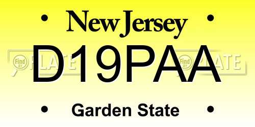 D19PAA New Jersey License Plate