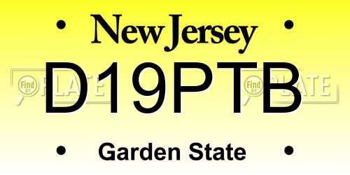 D19PTB New Jersey License Plate
