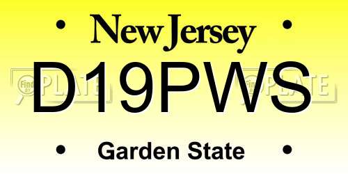 D19PWS New Jersey License Plate
