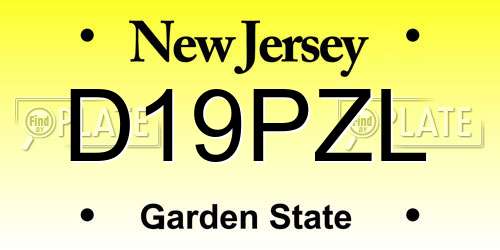 D19PZL New Jersey License Plate