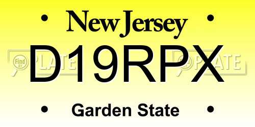 D19RPX New Jersey License Plate