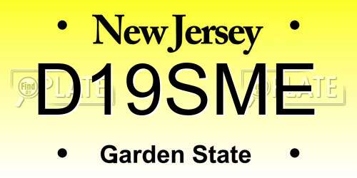 D19SME New Jersey License Plate